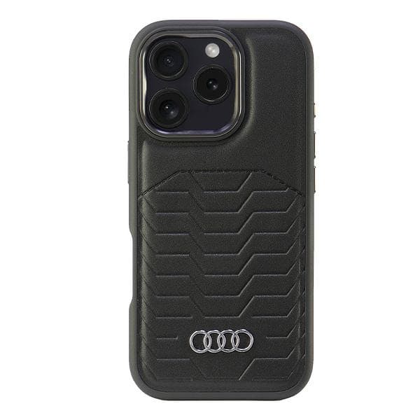 Audi MagSafe-etui i kunstlæder til iPhone 16 Pro, sort