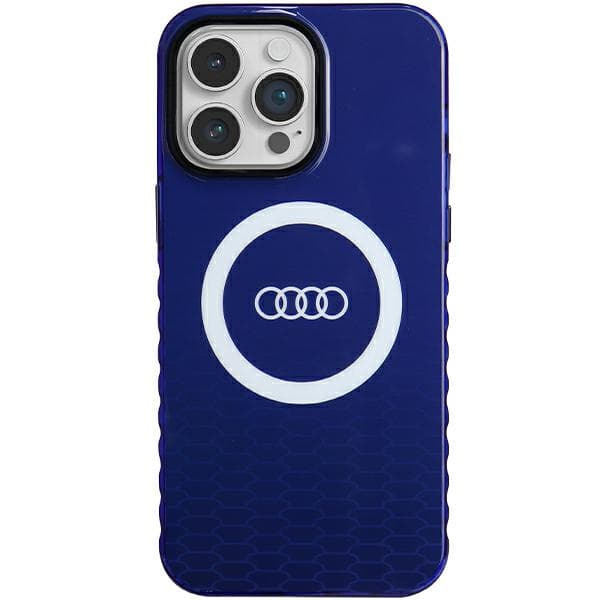 Audi IML MagSafe-etui med stort logo til iPhone 14 Pro Max, blå