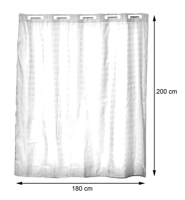 Diamantformat svart duschdraperi, höjd 200 cm
