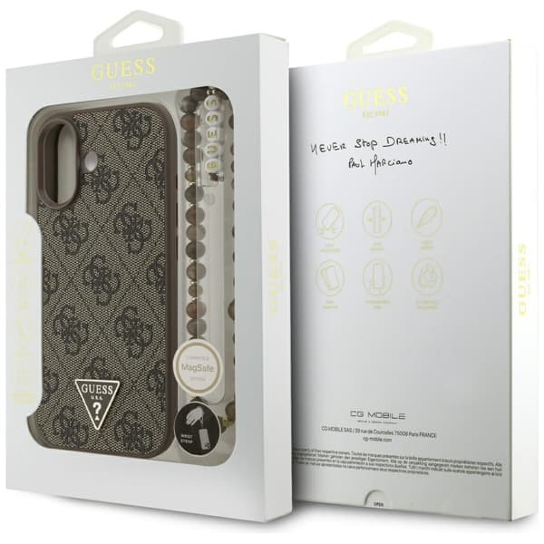 Guess 4G Strap Triangle Logo MagSafe-etui til iPhone 17 brun