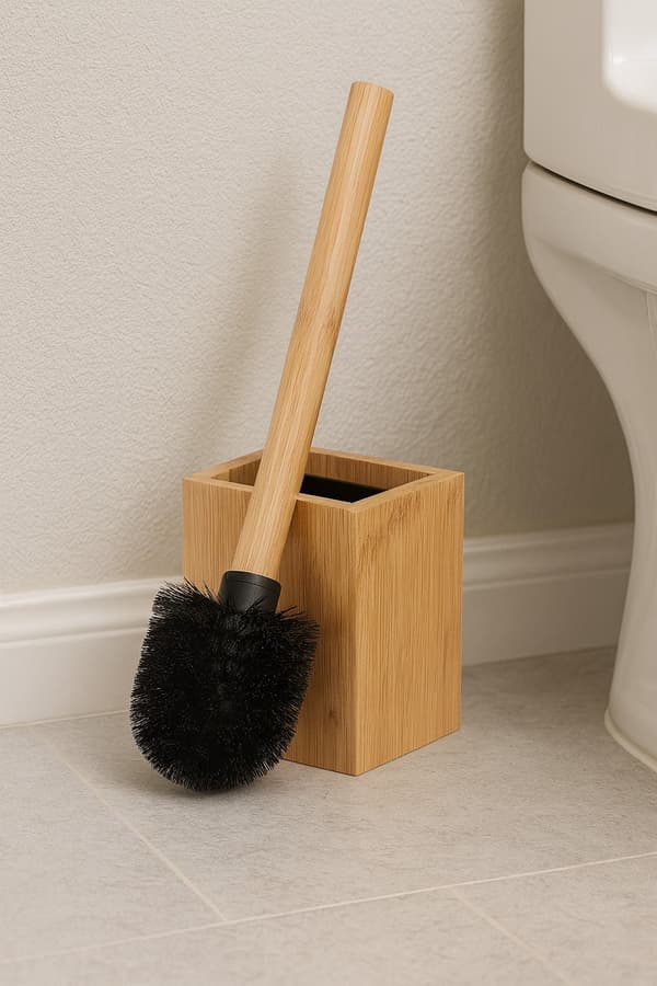 Toiletbørste med bambusbeholder