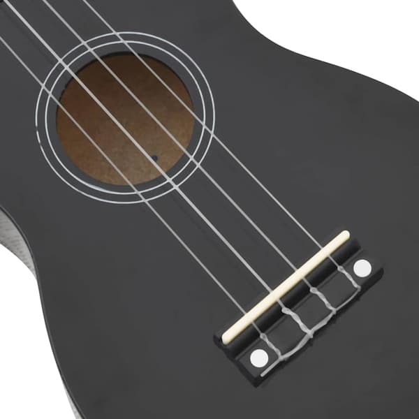 vidaXL Sopraanoukulele kotelolla lapsille, musta, 23"
