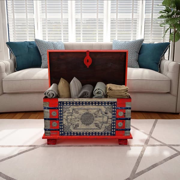 vidaXL kommode rød mangotræ 80x40x45 cm