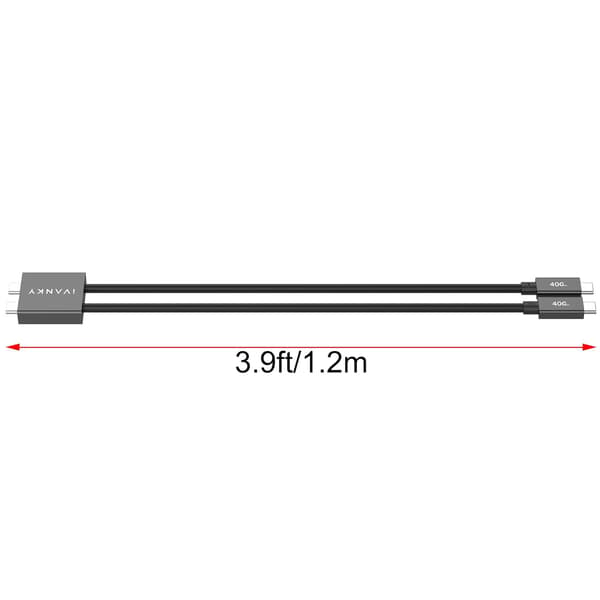 IVANKY Dobbelt USB-C Thunderbolt 4-kabel til FusionDock Max 1, 1,2 m