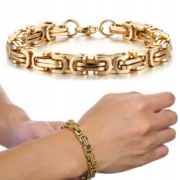 TJOCKT GULDARMBAND Herrarmband ROYAL Byzantine + GRATIS