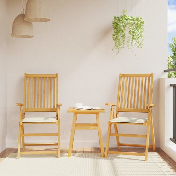 vidaXL Trädgårdssittdynor, 2 st, Creme, 45x45x2 cm