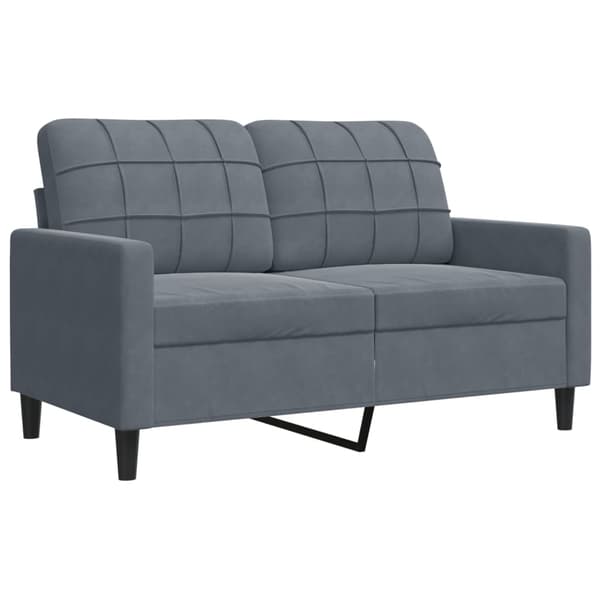 vidaXL 2-sitssoffa mörkgrå 120 cm klädd i sammet