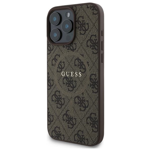Guess 4G Ring Classic Logo MagSafe-etui til iPhone 16 Pro Max, brun
