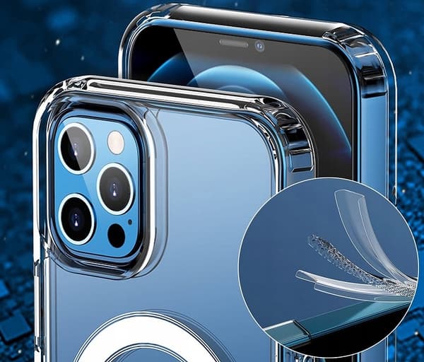 Etui til iPhone 13 Pro Max + 9H Glas FORSTÆRKET 360° til MAGSAFE CLEAR COVER