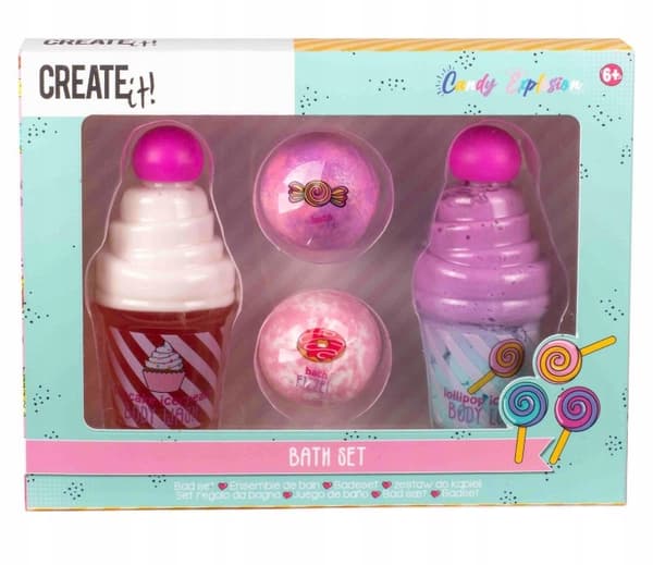 Badesæt Body Balm Shower Gel 2 kugler CREATE IT CANDY
