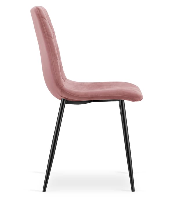 TURIN stol - pink velour / sorte ben x 2
