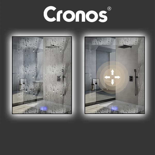 Cronos värmespegel rektangulär 60x80cm svart