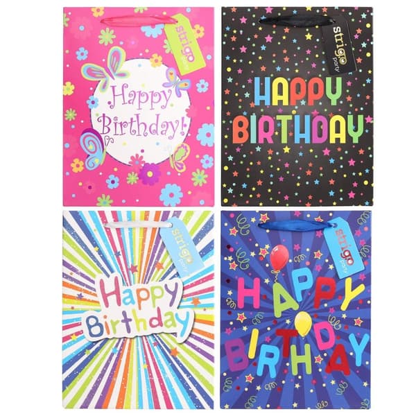Gavepose til fest 18x23x10cm mix STRIGO