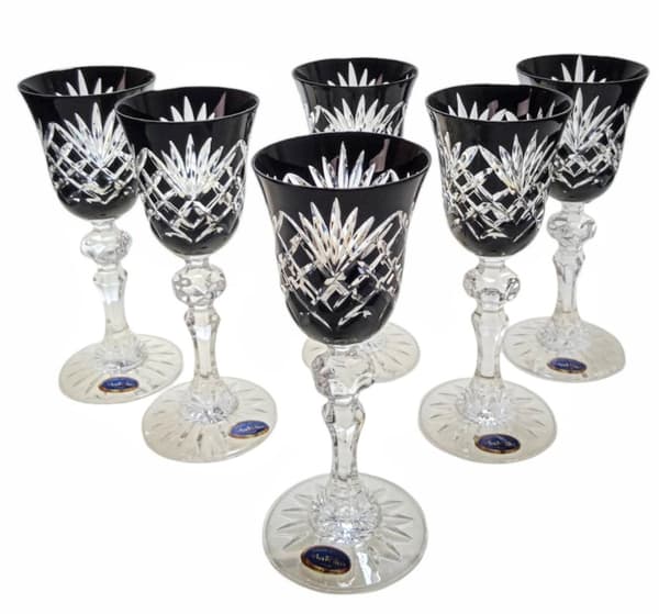 Sorte krystallikørglas 60ml Ananas 6 stk.