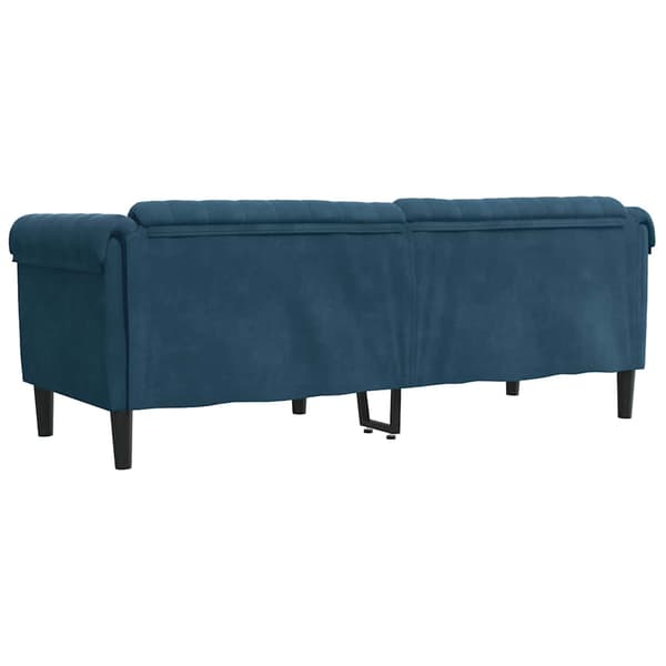 vidaXL 3-sits soffa blå sammetsklädsel