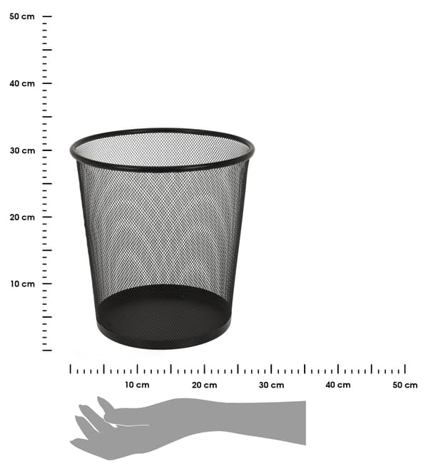 Metal affaldsspand sort 28 cm