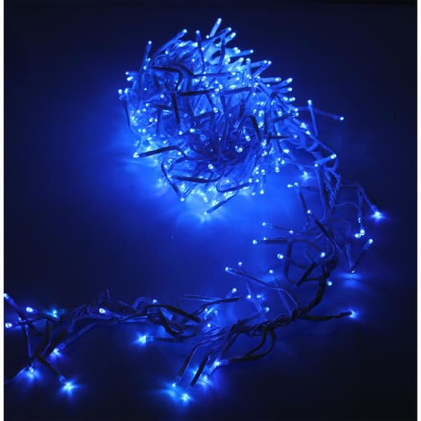 Julelysslynge 288 LED larveformede klynger blå 2 m