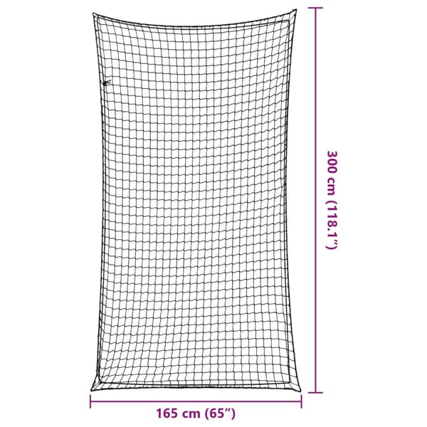vidaXL Trailernet med elastisk reb sort 3x1,65 m PP