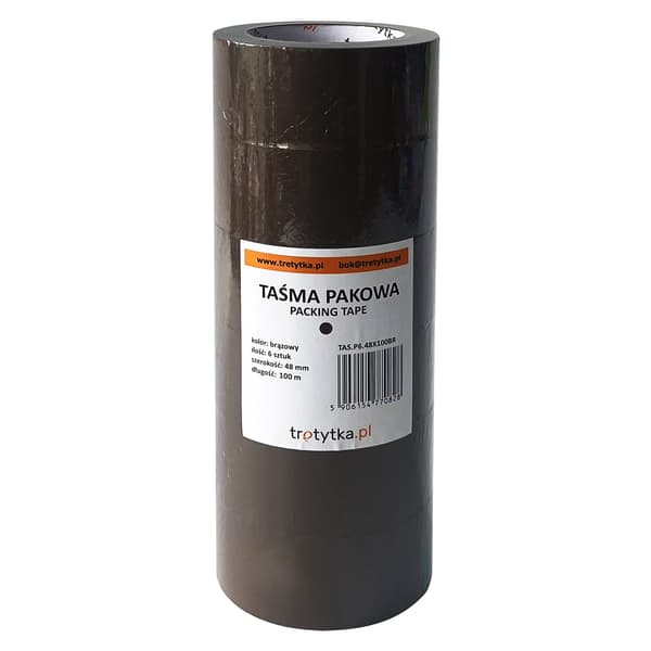 Brun pakketape, 48 mm x 100 m, 1 stk.