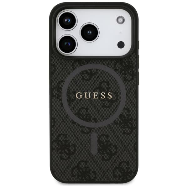 Guess 4G Ring Classic Logo MagSafe -kotelo iPhone 17 Prolle, musta