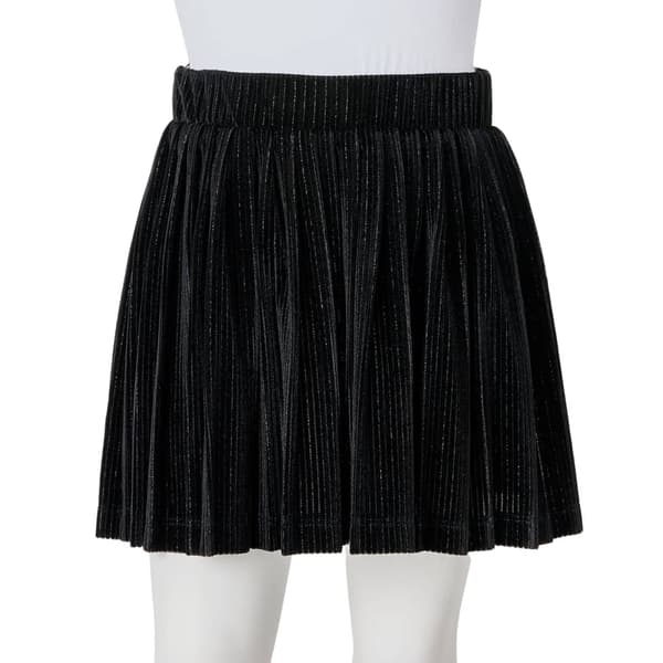 Børnenederdel, plisseret, med lurex, sort, 128