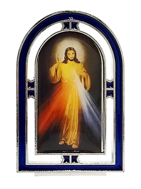 Glasmaleri af den barmhjertige Jesus