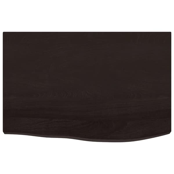 vidaXL bordplade mørkegrå 60x40x(2-4) cm massivt egetræ