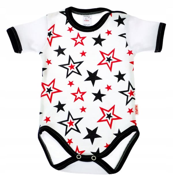 Kortærmet bodysuit 100% bomuld stjerner størrelse 56 klekle