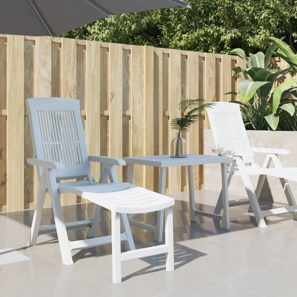 vidaXL Liggestol, Hvid, Plast