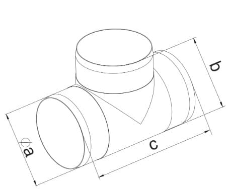 T-stykkeforbindelse til rund ventilationskanal 100 mm hvid airRoxy