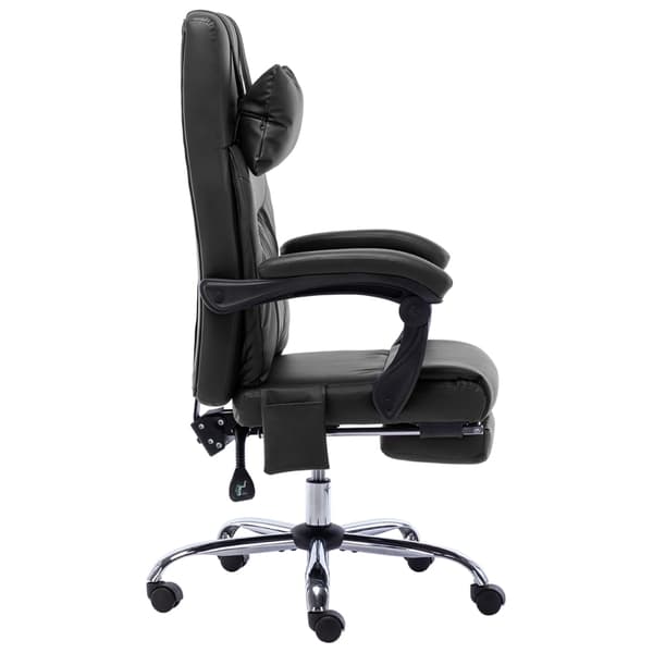 vidaXL massagekontorstol, sort, kunstlæder