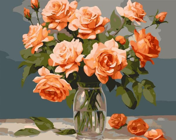 Maleri efter tal - Elegant buket 40x50cm