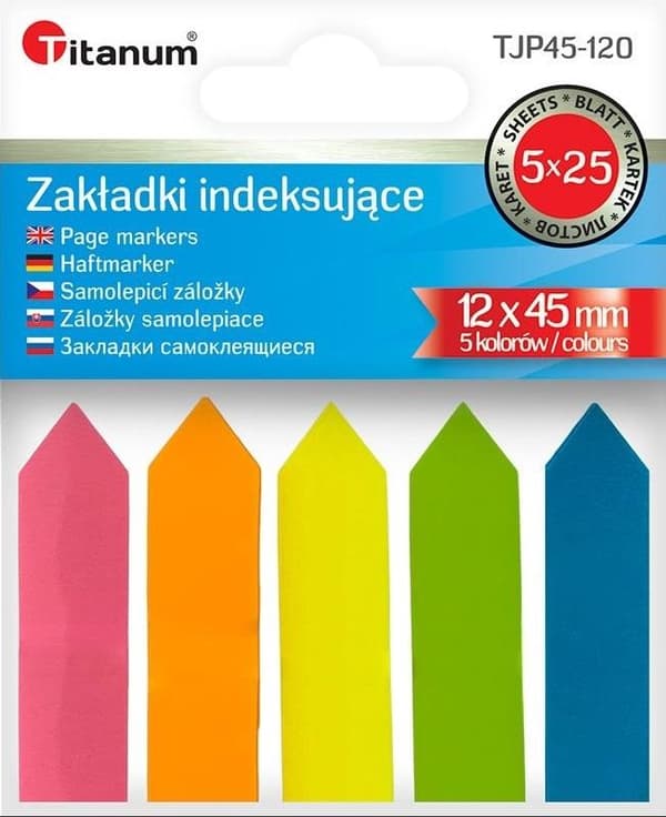Fluo indexflikar 12x45mm 5x25 ark