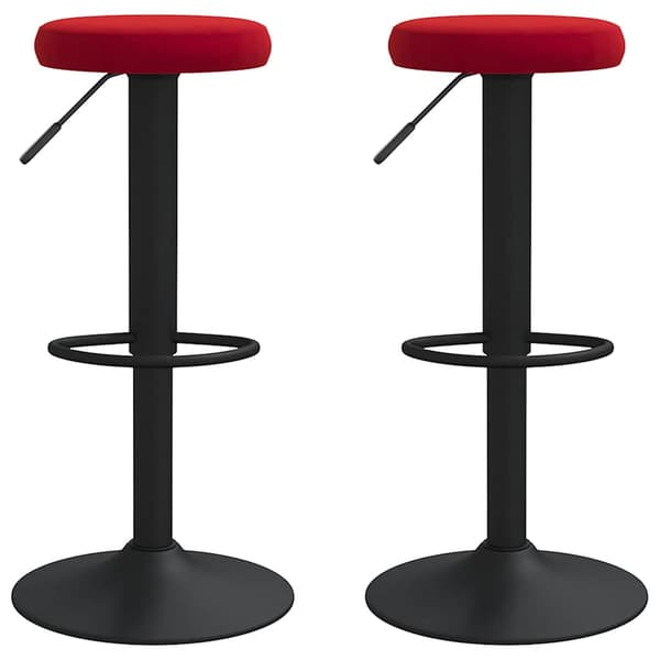 vidaXL Barstolar, set om 2, vinröd, klädd i sammet