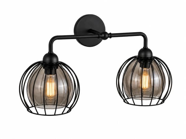 Vägglampa 2xE27 SOLO SVART