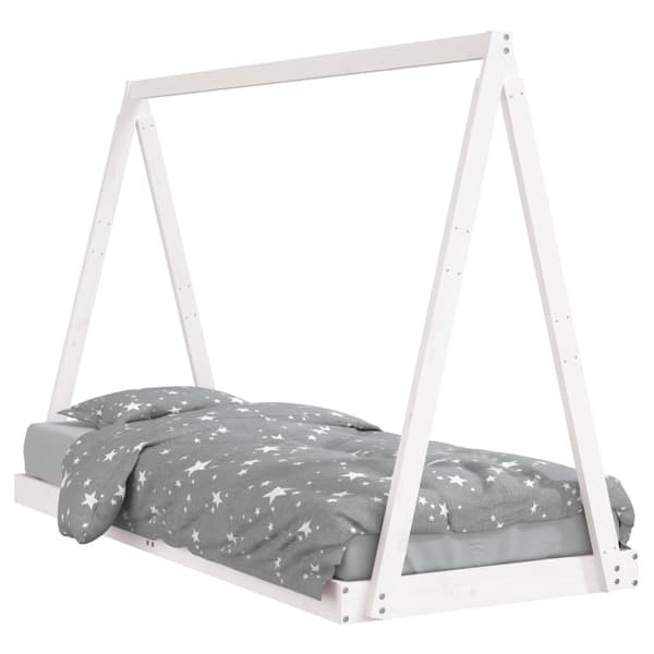 vidaXL Barnsängram vit 80x200 cm furu