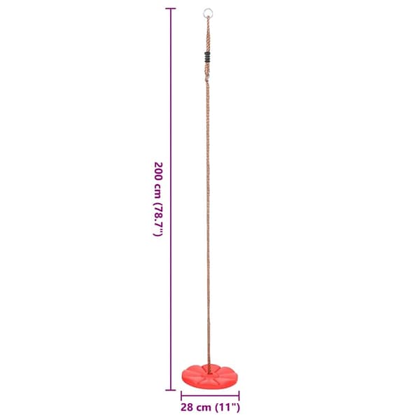 vidaXL skivegynge, 200 cm, rød