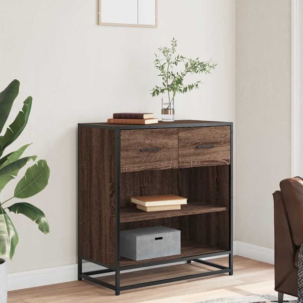 vidaXL kommode, brun eg, 68x35x76 cm, træbaseret materiale