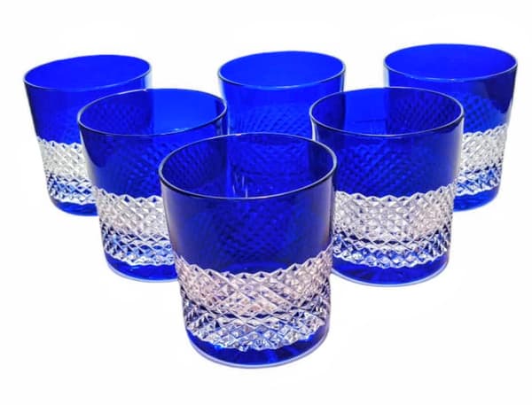 Koboltkrystal whiskyglas 280 ml Krateczka