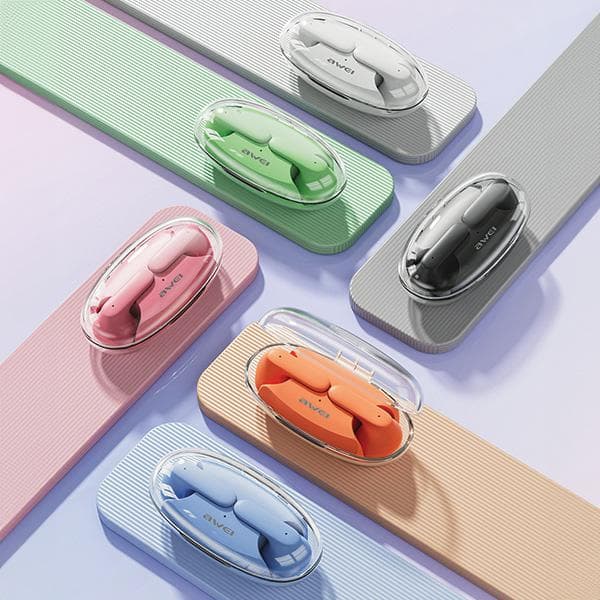 AWEI Bluetooth 5.3 T85 ENC TWS hörlurar + dockningsstation grön