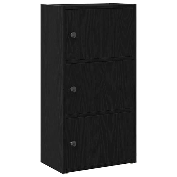 vidaXL bogreol sort egetræ 40x24x77 cm