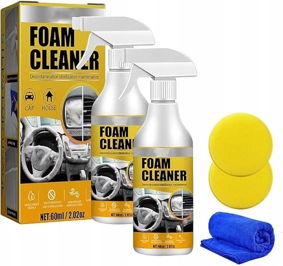 Rengöringsskum för bilinteriör 60ml 2 st + svamp