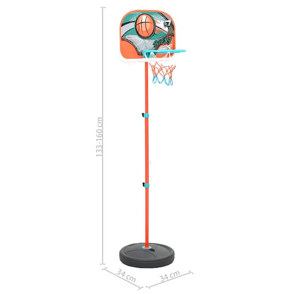 vidaXL bærbart basketballsæt, justerbart, 133-160 cm