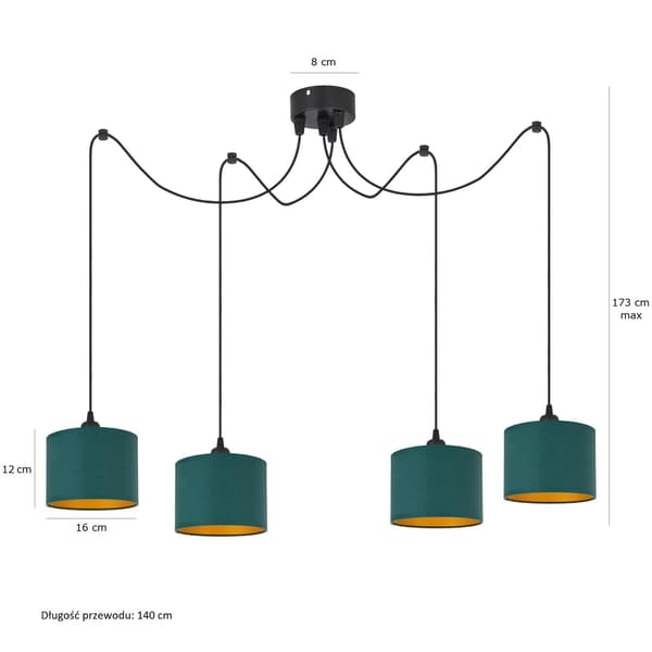Tornado PAM4-lampa grön-guld