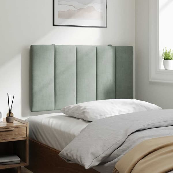 vidaXL Sängynpäädyn tyyny vaaleanharmaa 90 cm sametti