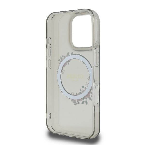 Guess IML Flowers Wreath MagSafe-etui til iPhone 16 Pro Max, sort