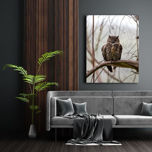 Canvastaulu Eläimet Pöllö oksalla 40x80 cm