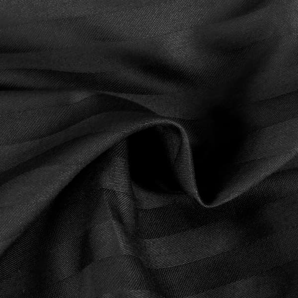 Sengesæt 200x220 satin 100% BOMULD sort med klassiske striber