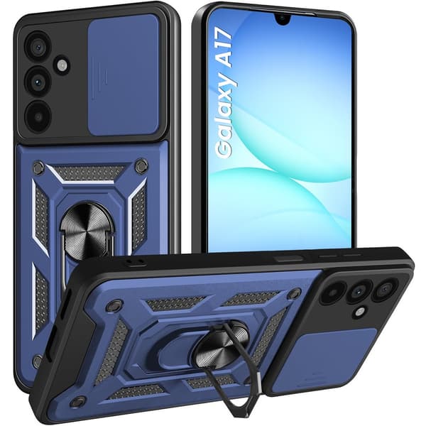 Pansret cover til Samsung Galaxy A17 5G, CamShield Slide, blå
