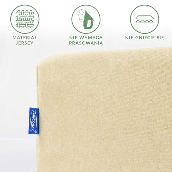 Stræklagen 200x220 elastisk JERSEY 100% BOMULD cremefarvet